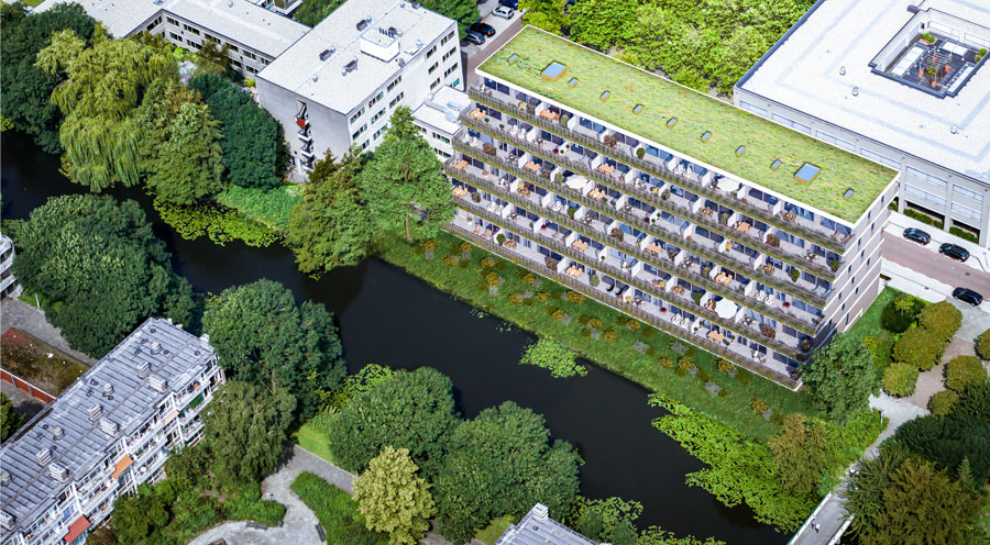 Terras op Zuid: 50 terraswoningen bij de Zuidas in Amsterdam